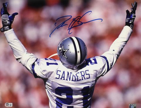 Deion Sanders Autographed Dallas Cowboys 16x20 Arms Up Photo-Beckett W Hologram