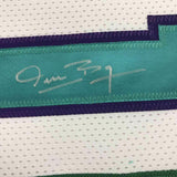 FRAMED Autographed/Signed MUGGSY BOGUES 33x42 Charlotte White Jersey PSA/DNA COA