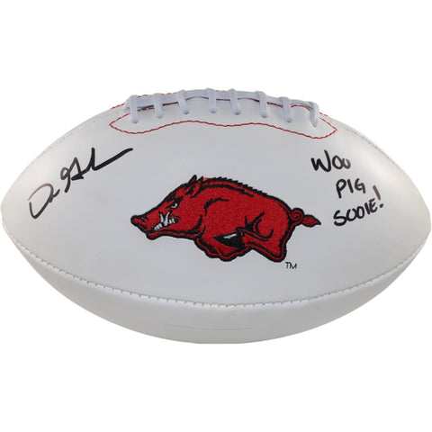 Dre Greenlaw Autographed Arkansas Razorbacks Logo Football Woo Pig Beckett 54661