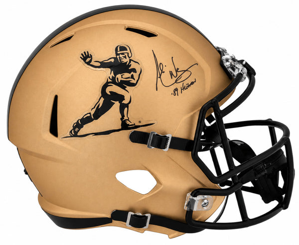 Andre Ware Signed Heisman Logo Gold Riddell F/S Rep Helmet w/Heisman - (SS COA)