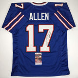 Autographed/Signed Josh Allen Buffalo Blue Football Jersey JSA COA