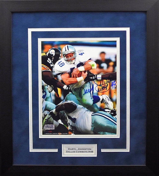 DARYL MOOSE JOHNSTON AUTOGRAPHED DALLAS COWBOYS 8x10 FRAMED PHOTO COA
