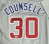 Chicago Cubs CRAIG COUNSELL Signed Custom Replica Grey Jersey AUTO - BAS