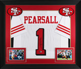 Ricky Pearsall Signed White Pro Style Framed Jersey w/ Dropshadow BAS Witnessed