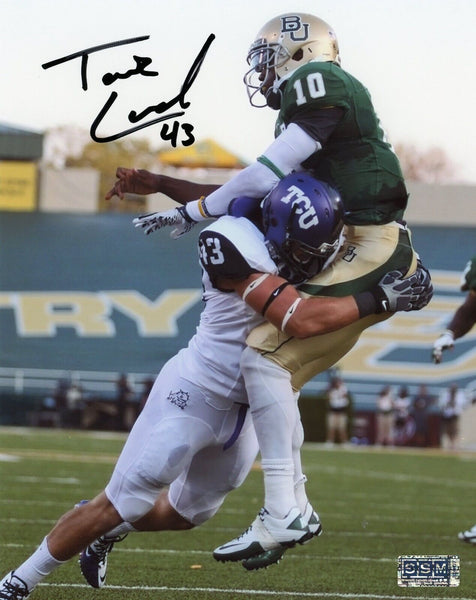 TANK CARDER SIGNED AUTOGRAPHED TCU HORNED FROGS 8x10 PHOTO COA