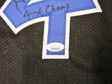 ORLANDO MAGIC HORACE GRANT AUTOGRAPHED BLACK JERSEY "4X CHAMPS" JSA 215708