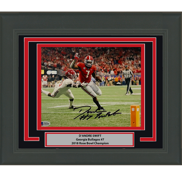 Framed Autographed/Signed D'Andre Swift Georgia Bulldogs 8x10 Photo BAS COA #2