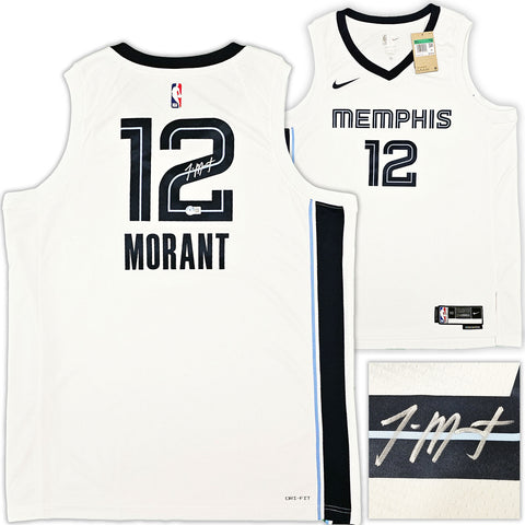 MEMPHIS GRIZZLIES JA MORANT AUTOGRAPHED WHITE NIKE ASSOCIATION JERSEY 52 BECKETT