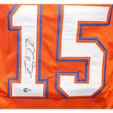 Tim Tebow Autographed/Signed College Style Orange Jersey Beckett 42377