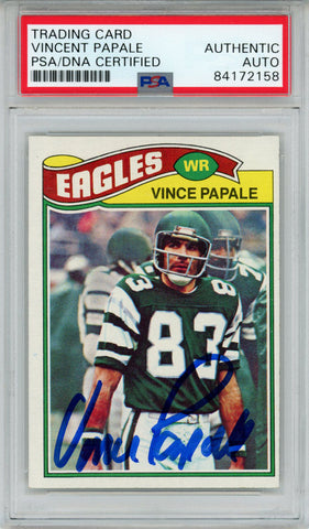 Vince Papale Autographed/Signed 1977 Topps #397 Trading Card PSA Slab 43704