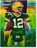 Autographed Aaron Rodgers Packers Art