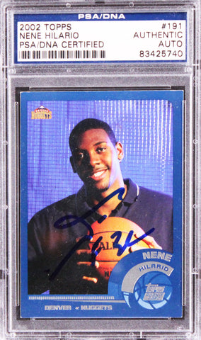 Nuggets Nene Hilario Authentic Signed 2003 SPX #16 Rookie Card PSA/DNA Slabbed