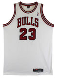 Bulls Michael Jordan Authentic Signed White Nike Size 50 Jersey BAS LOA #AE13531