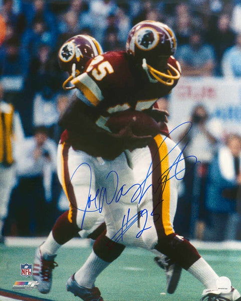 Joe Washington Signed Redskins Red Jersey Handoff Action 16x20 Photo - (SS COA)