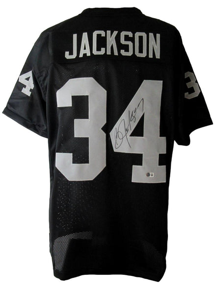 Bo Jackson Signed/Auto Raiders Custom Football Jersey Beckett Witness 208914