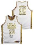 Magic Johnson "92 Gold" Signed White & Gold Nike Team USA Jersey BAS W #5W006547