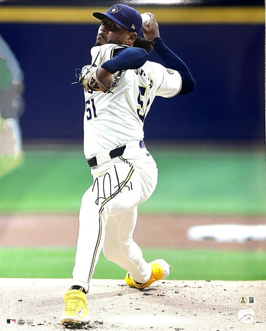 Milw Brewers All Star FREDDY PERALTA Signed 16x20 Photo #15 AUTO - BAS