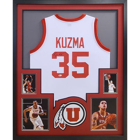 Kyle Kuzma Autographed Signed Framed Utah Utes Lakers Jersey BECKETT