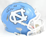 Omarion Hampton Autographed North Carolina Speed Mini Helmet - Beckett W Holo