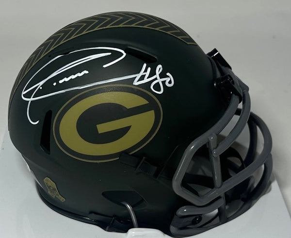 Packers DONALD DRIVER Signed Riddell 2025 SALUTE Speed Mini Helmet AUTO - JSA