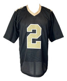 Aaron Brooks New Orleans Signed Black Football Jersey Sports Integrity