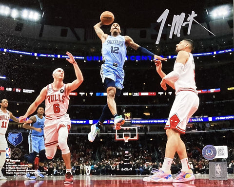 Ja Morant Signed 8x10 Memphis Grizzlies vs Chicago Bulls Photo BAS