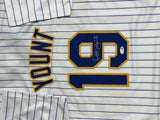 Brewers ROBIN YOUNT Signed Custom Pinstripe Retro Jersey AUTO - JSA