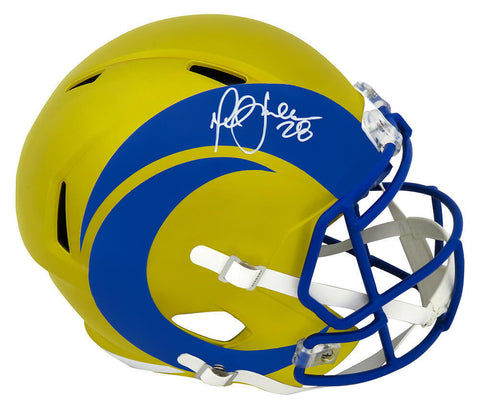 Marshall Faulk Signed Rams FLASH Riddell Full Size Speed Replica Helmet (Whit...