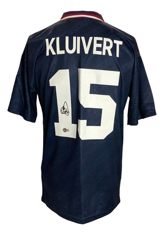 Patrick Kluivert Signed Ajax Umbro Soccer Jersey BAS