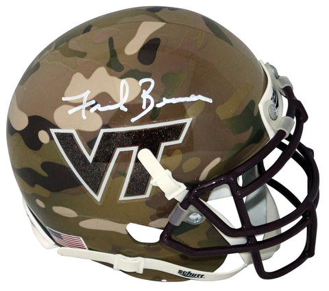 FRANK BEAMER AUTOGRAPHED VIRGINIA TECH HOKIES CAMO MINI HELMET COA