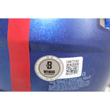 Tiki Barber Autographed/Signed New York Giants Mini Helmet Beckett Witness 51859