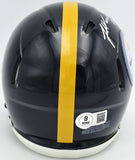 JAMES HARRISON AUTOGRAPHED STEELERS BLACK MINI HELMET BECKETT WITNESS 241383