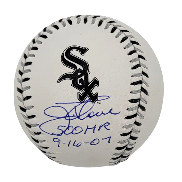 Jim Thome Signed Chicago White Sox Logo MLB Baseball W/ 500 HR 9-16-07 Beckett