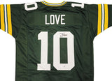 GREEN BAY PACKERS JORDAN LOVE AUTOGRAPHED GREEN JERSEY BECKETT WITNESS 232818