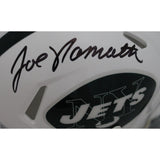 Joe Namath Autographed/Signed New York Jets TB 65-77 Mini Helmet Beckett 48620