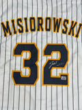JACOB MISIOROWSKI Brewers Signed Custom Replica Pinstripe Jersey AUTO - PROVA