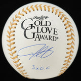 Derek Lee Signed Chicago Cubs Gold Glove Award Rawlings Baseball "3xG. G" (JSA)