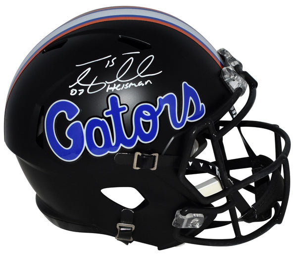 TIM TEBOW AUTOGRAPHED FLORIDA GATORS BLACK FULL SIZE SPEED HELMET W/ 07 HEISMAN