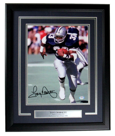 Tony Dorsett HOF Cowboys Signed/Autographed 11x14 Photo Framed PSA/DNA 164030
