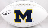 Aidan Hutchinson Autographed Michigan Wolverines Logo Football - Beckett W Holo