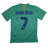 Autographed/Signed David Villa FC Barcelona Teal Jersey Beckett BAS COA