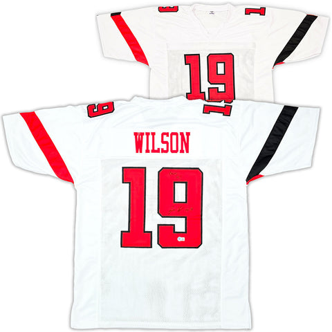 TEXAS TECH TYREE WILSON AUTOGRAPHED WHITE JERSEY GUNS UP BECKETT WITNESS 215906