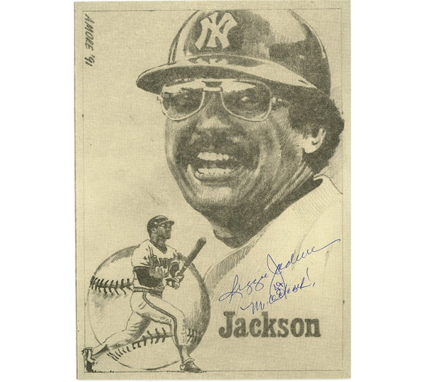 Reggie Jackson Signed New York Yankees Unframed 5x7 Artwork with "Mr. October"