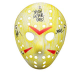 Ari Lehman Signed Friday the 13th Yellow & White Costume Mask - Jason Never Dies