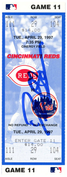 Deion Sanders Signed Cincinnati Reds 4/29/1997 vs Mets Ticket BAS 37198