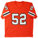 Miami Ray Lewis Authentic Signed Orange Jersey Autographed BAS Witnessed