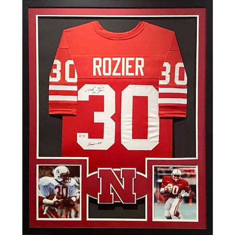 Mike Rozier Autographed Signed Framed Nebraska Heisman Win Jersey PSA/DNA