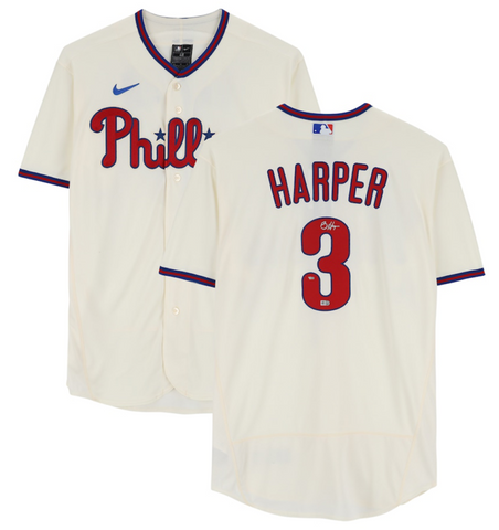 BRYCE HARPER Autographed Philadelphia Phillies Authentic Cream Jersey FANATICS