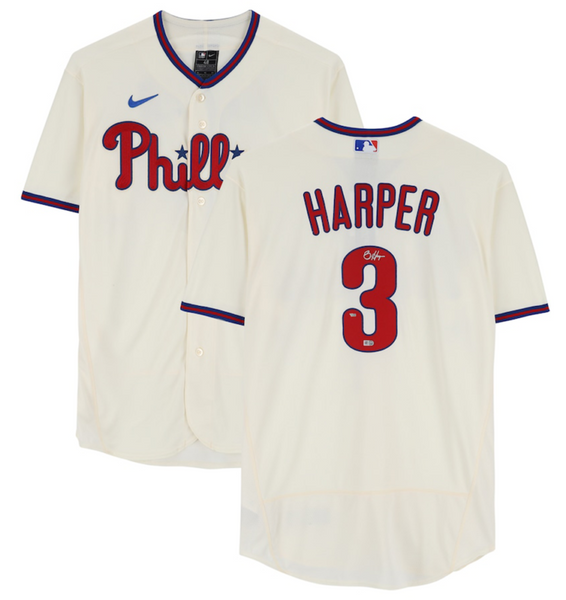 BRYCE HARPER Autographed Philadelphia Phillies Authentic Cream Jersey FANATICS