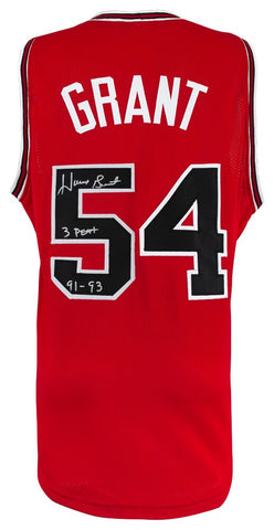 Horace Grant Signed Red Custom Basketball Jersey w/3 Peat 91-93 - (SCHWARTZ COA)